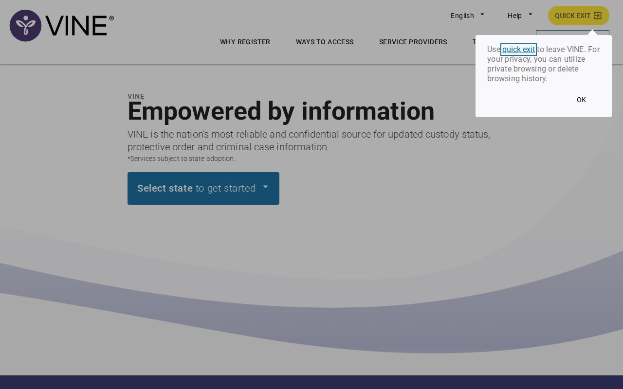 Cloud County jail release search and custody notifications through VINELink